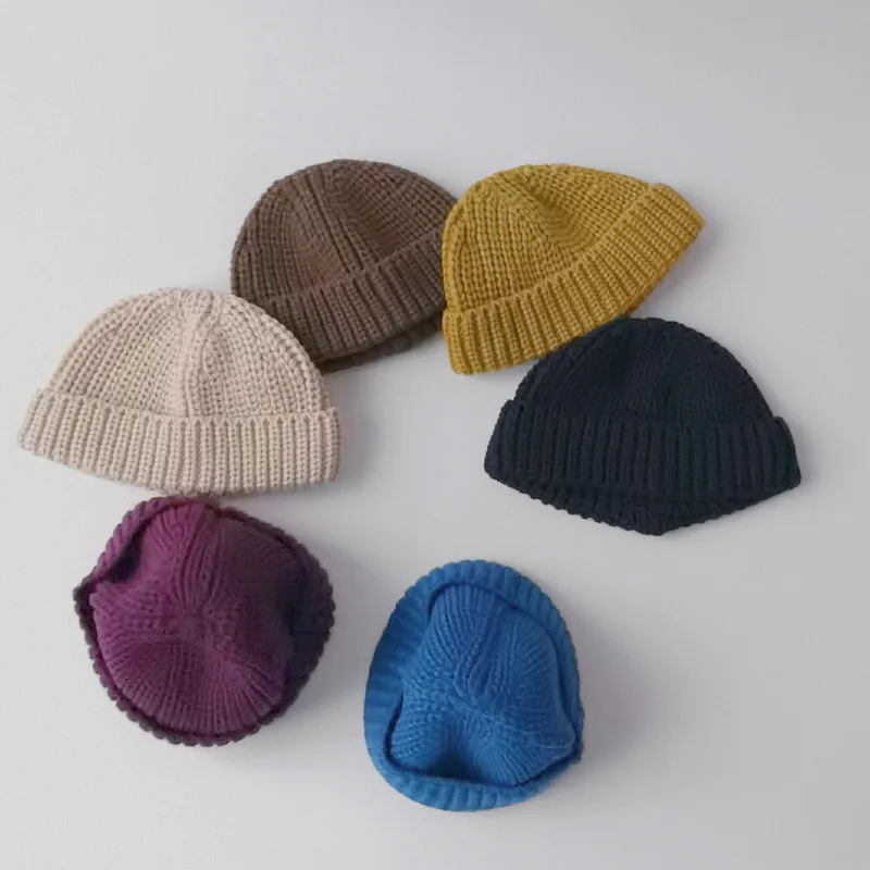 6 Colors KidsKnitted Hat 2024 Autumn Kids Beanie Cap Soft Baby Bonnet Cap Elastic Kids Beanie Wool Cap Korea Style