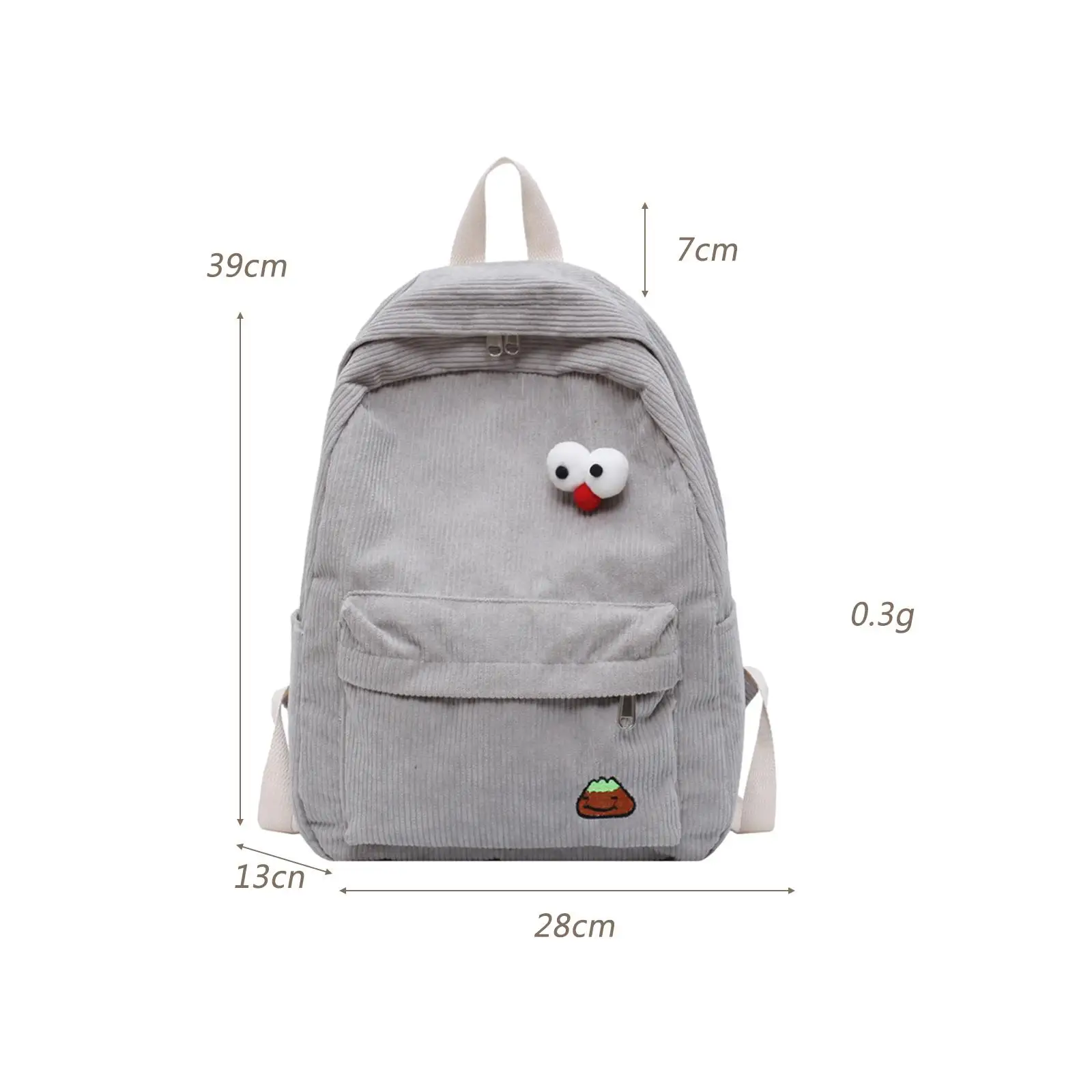 Backpack for Women Durable Corduroy Fashion Bag Portable Girls Rucksack for Hiking Trips Camping Holidays Outdoor Activities