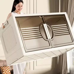 Clothes Storage Box Household Wardrobe Compartment Folding Underwear Organizer Cabinets Double Open Door Snack Toy Bins﻿﻿