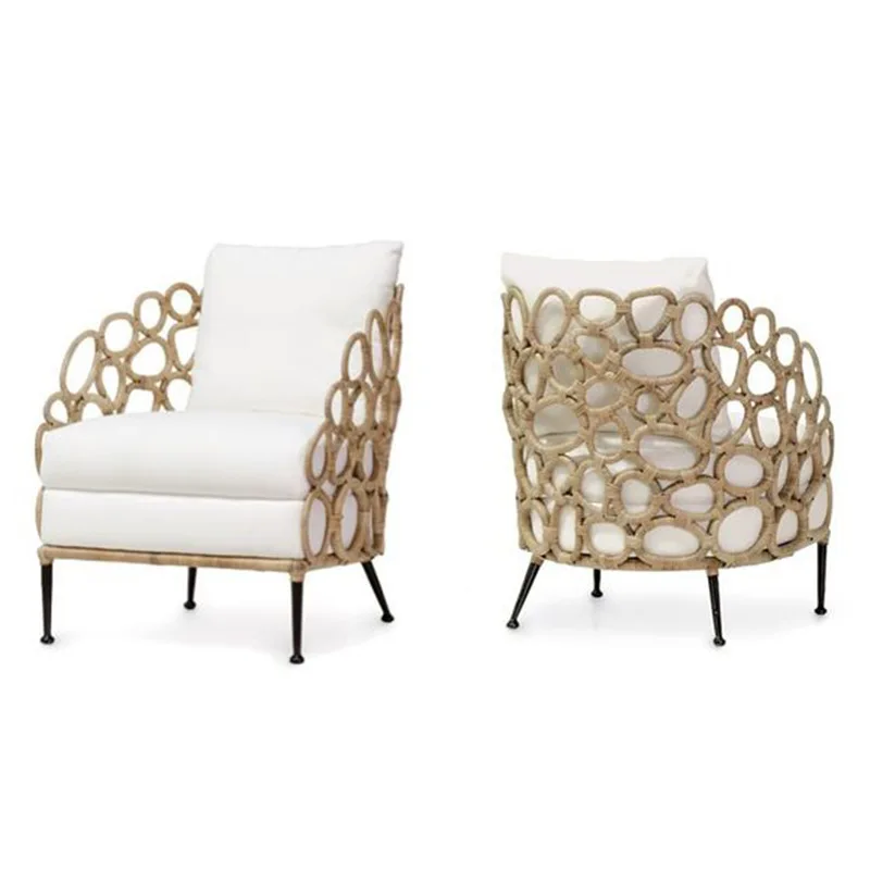 Balcony Garden Courtyard Villa Hotel Leisure Sofa Creative Aluminum Frame Rope Weaving