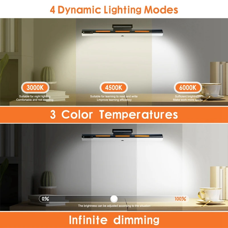 Магнитная световая панель с сенсорным управлением, регулируемая цветная яркость и угол освещения для макияжа, RGB атмосферная лампа A