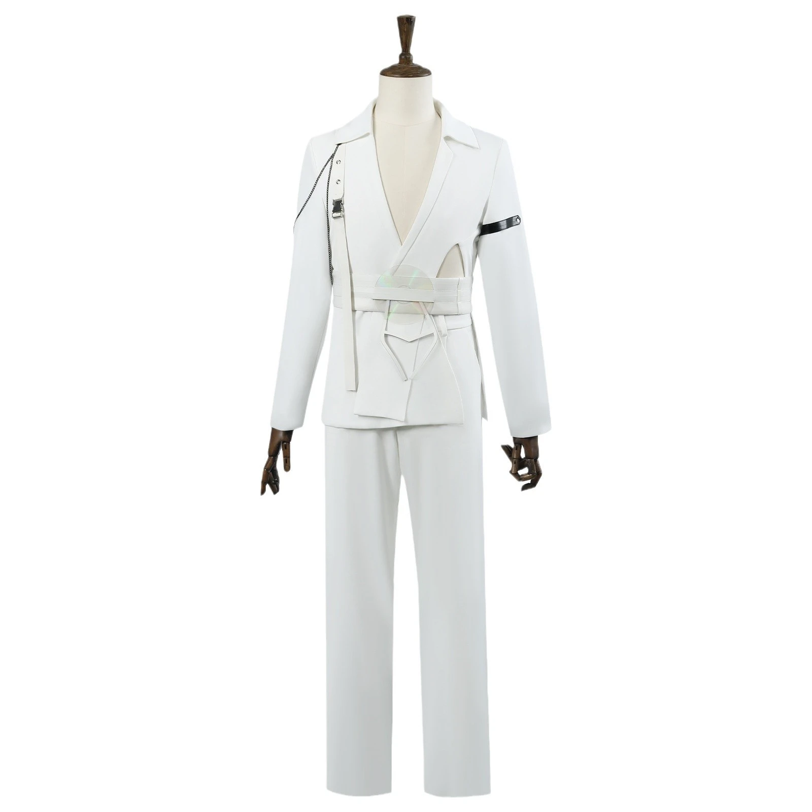 

R7 Luka Cosplay Costume Anime Men White Suit Concert Singer Uniform with Microphone Halloween Party Outfit