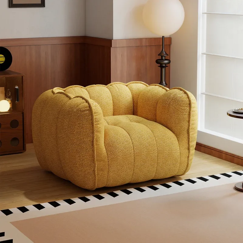 Retro Single Bean Bag Sofa for Bedroom Balcony Small Reclining Tatami Style Lazy Leisure Chair Comfortable Sleeping Seat