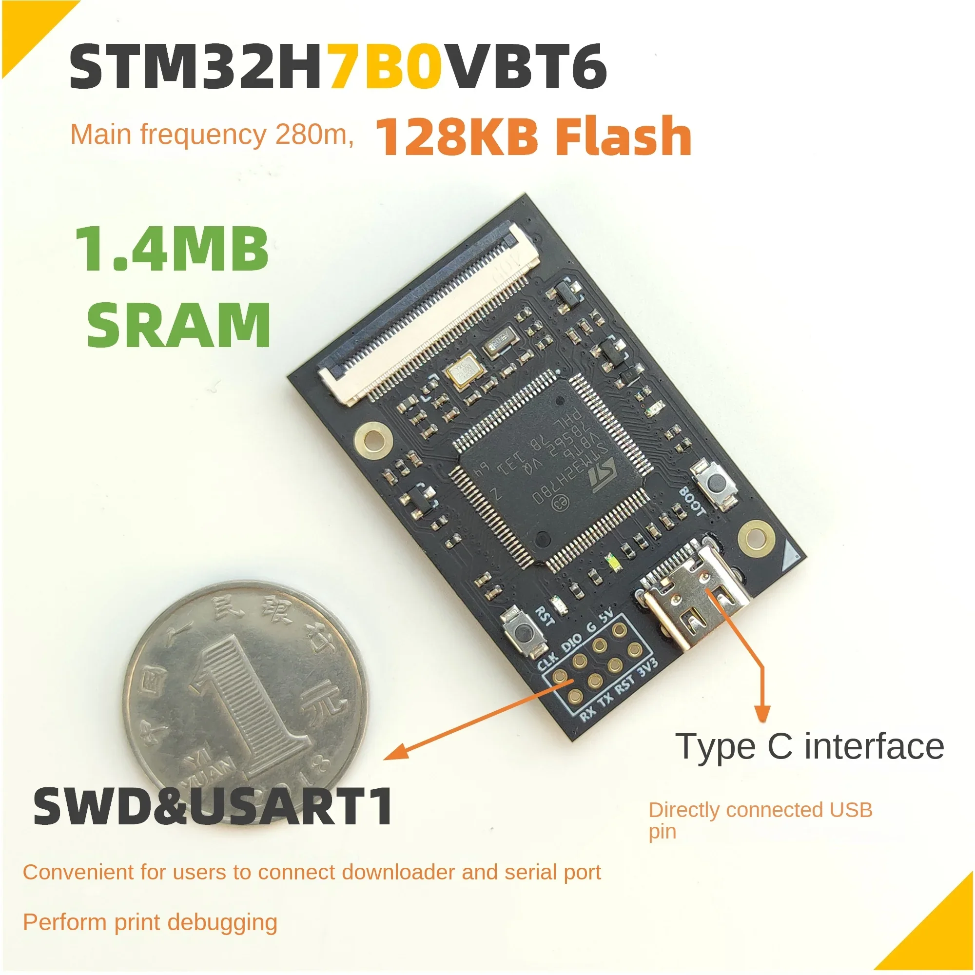 Imagem -03 - Development Board Core Sistema Mínimo Vbt6 Substitui Stm32h750 743 Stm32h7b0