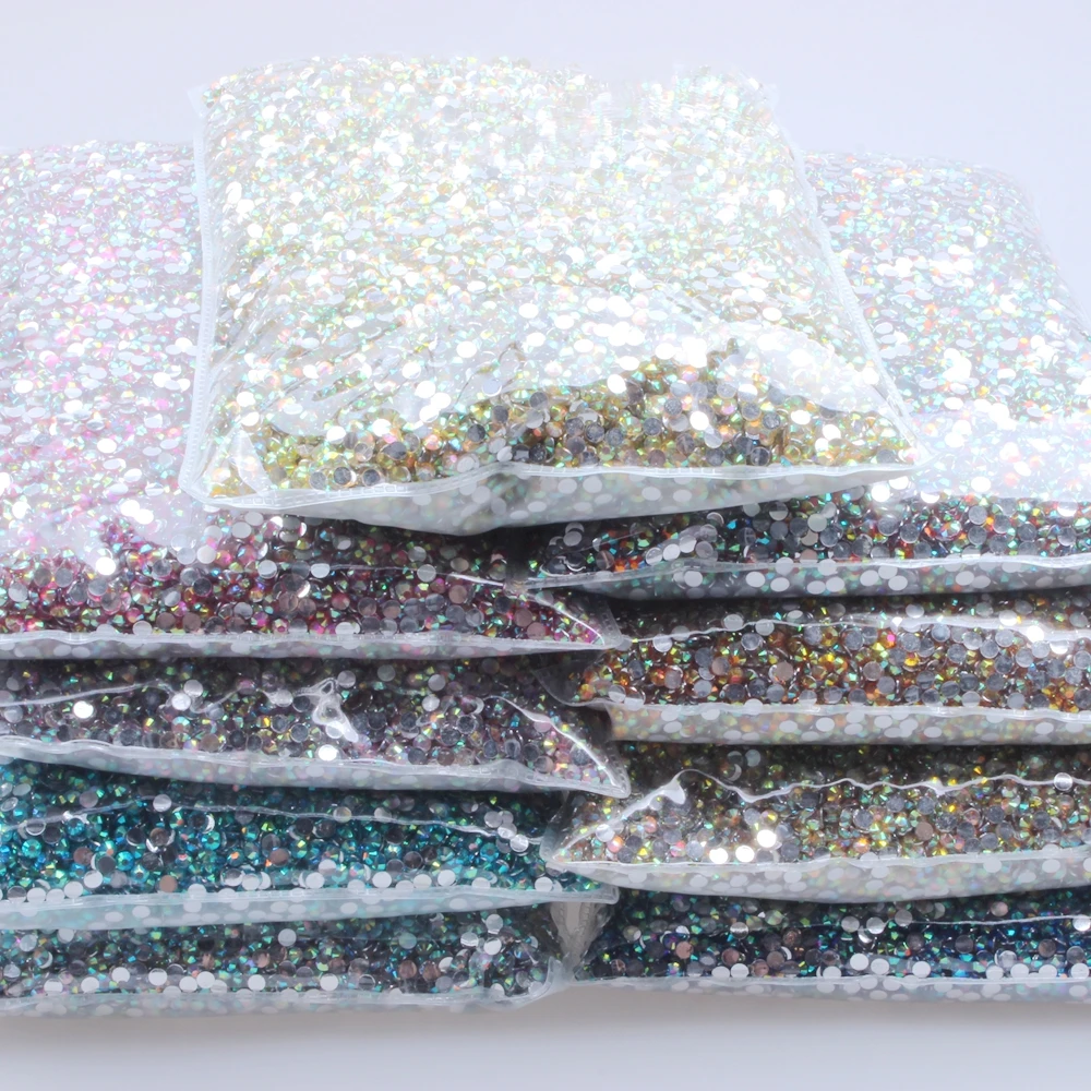 

Normal AB Colors 6mm 10000pcs New Resin Rhinestones Flatback Non Hotfix Glue On For Nails Art Decoration DIY 3D Jewelry Making