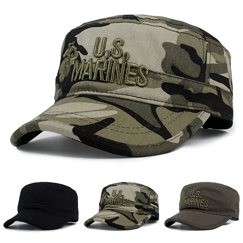 2026 New Baseball Hat US Marines Flat Top Military Hat Outdoor Daily Decoration Sunshade Hat Unisex Hip Hop Hat Skateboard Hat