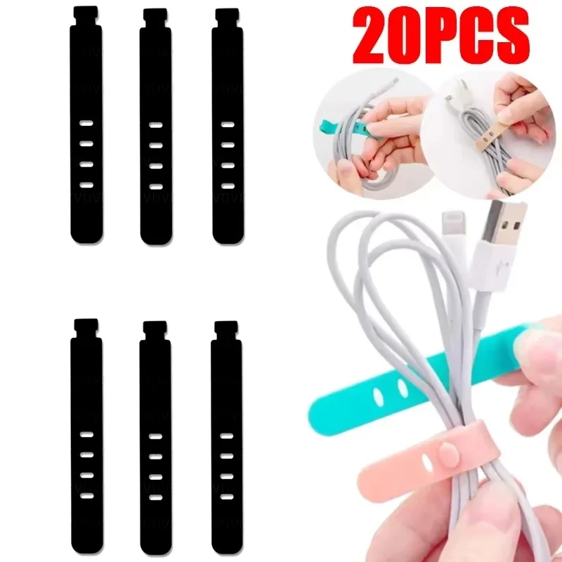 Organisateur de câbles portable et réutilisable en silicone, enrouleur de câbles, organisateur de bureau, protecteur de câbles USB, de fils d'écouteurs et de câbles de charge