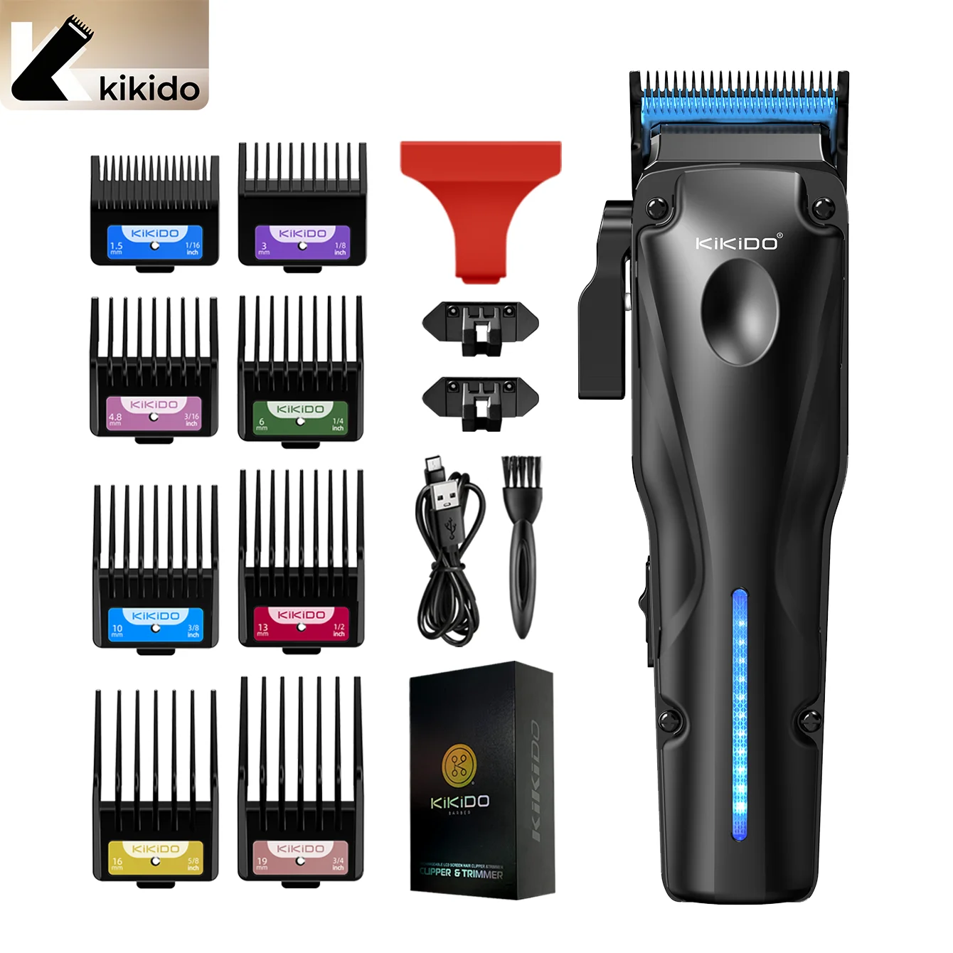 KIKIDO مشابك شعر احترافية 75000 دورة في الدقيقة آلة قص الشعر محرك قوي مشابك كهربائية R-نوع شفرة مقص الشعر الرجال #1
