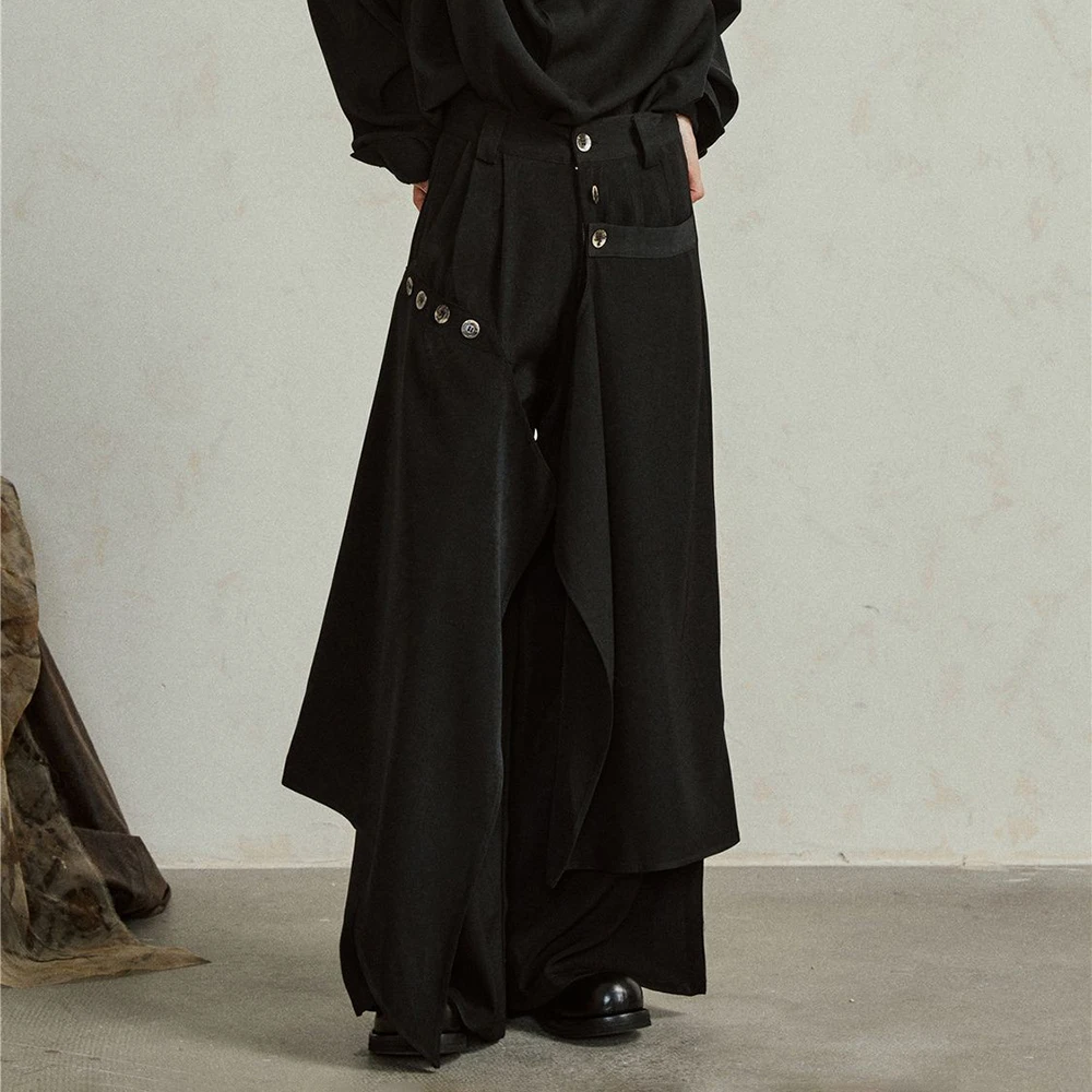 2026 Summer New Unisex Double-Layer Skirt Pants American Retro Fashion Trendy High Street Loose Casual Niche Neutral Bottoms