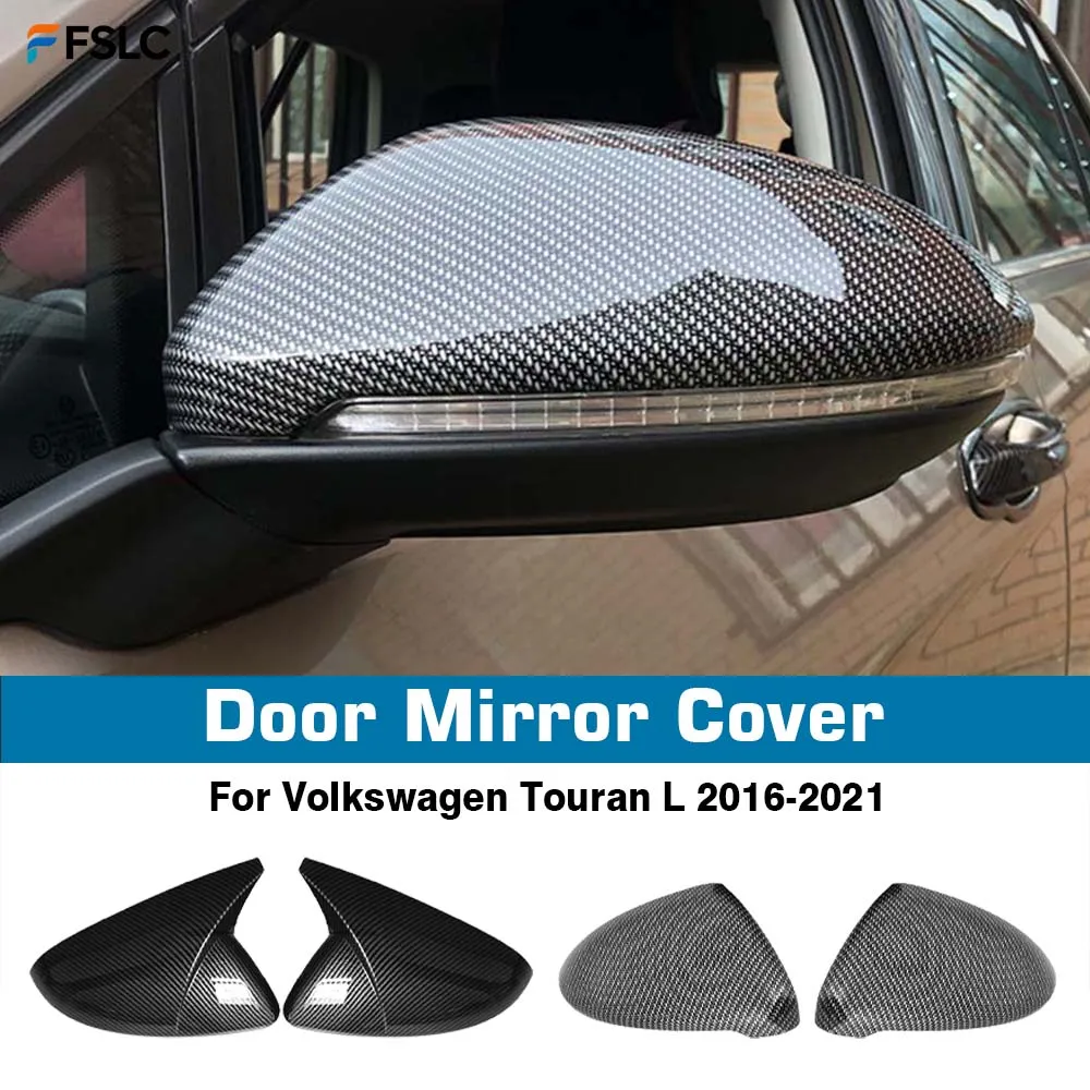 

⭐Genuine⭐ Carbon Fiber Door Mirror Cover For Volkswagen Touran L 2016-2021 Car Rearview Accessories Bull Horn Modification