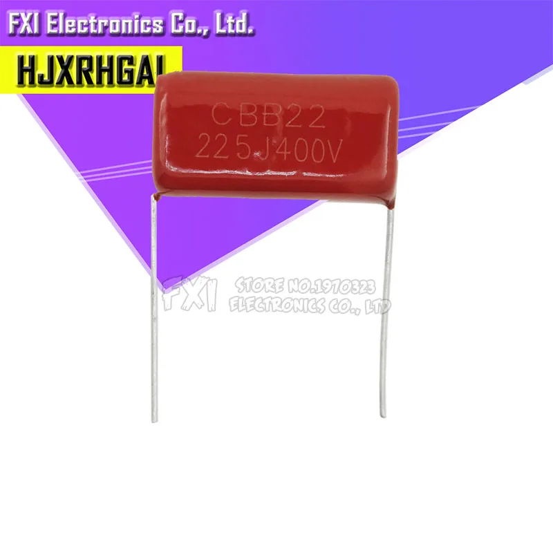 10ชิ้น400V225J 2.2uF PITCH 20M 225J400V 225 400V 2200PF ตัวเก็บประจุแบบฟิล์มโพรพิลีนตัวเก็บประจุแบบใหม่