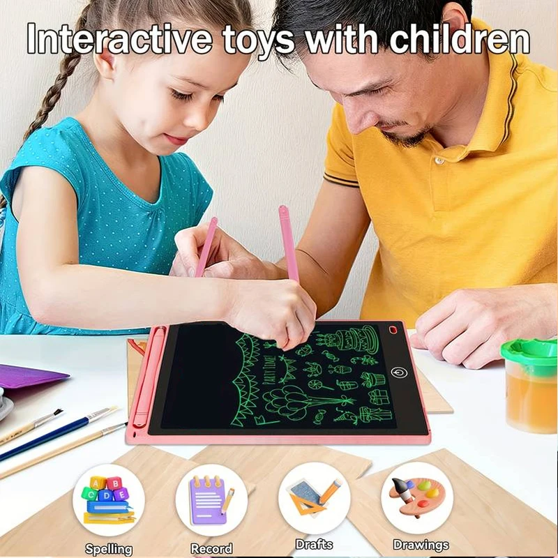 Tablet de desenho lcd de 12 polegadas, tablet de escrita eletrônica, quadro de rabiscos, brinquedos educativos para crianças de 3 a 12 anos, presentes