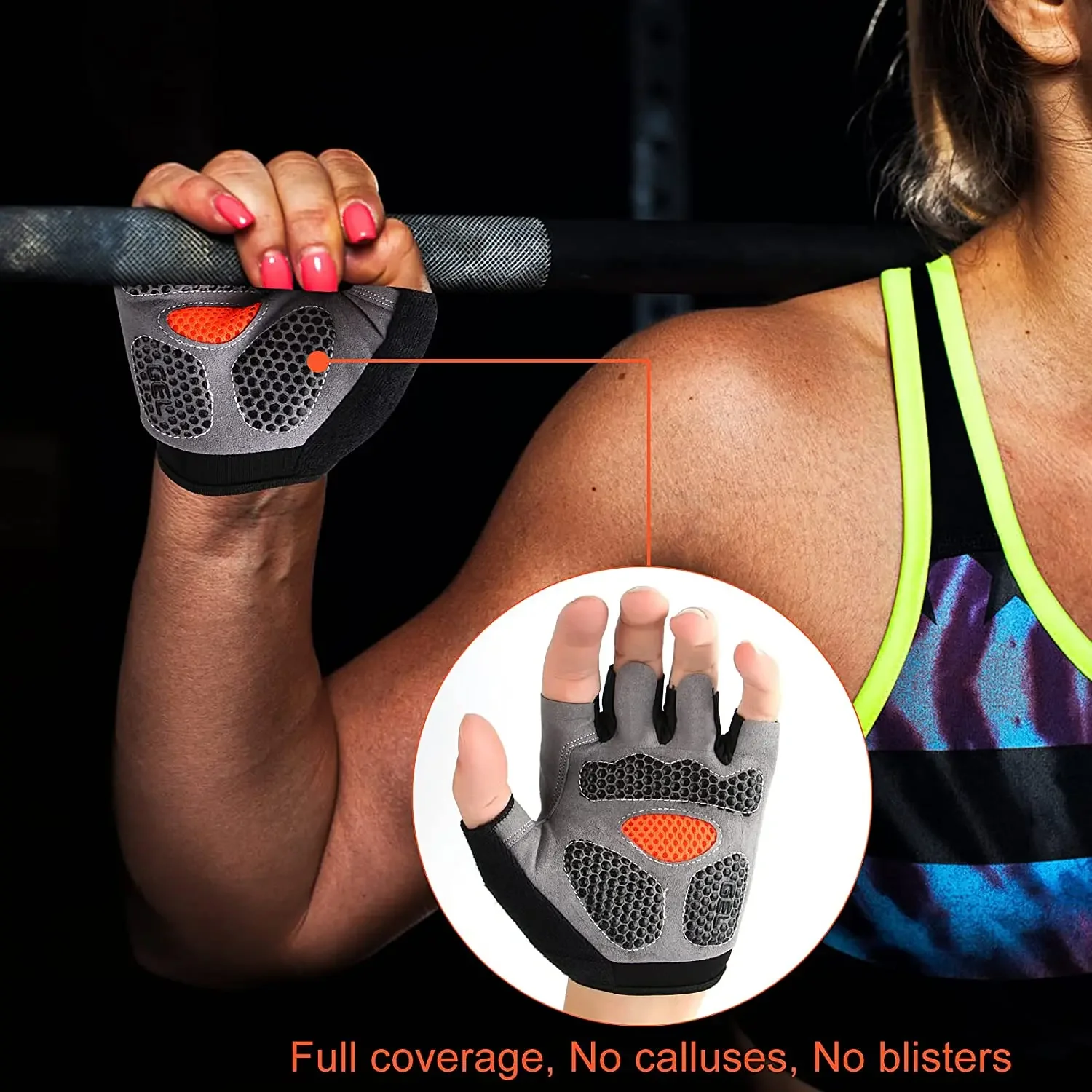 Guantes de gimnasio para hombre y mujer, mancuernas para levantamiento de pesas, entrenamiento deportivo, guantes de ejercicio, antideslizantes, transpirables, sin dedos, para ciclismo