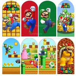 Super Mario Arch Covers Kids Birthday Party Photo Backdrop Baby Shower Doubleside Photo Background Photography Booth Prop