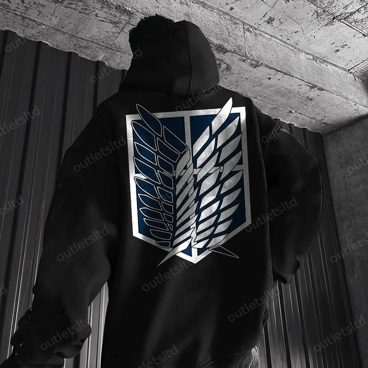 

Wings of Freedom Hoodie,Anime Merch,Japanese Streetwear,Sweatshirt,Harajuku,Oversized Fit,Hip Hop,Cosplay Ready,AW25,Men,Women