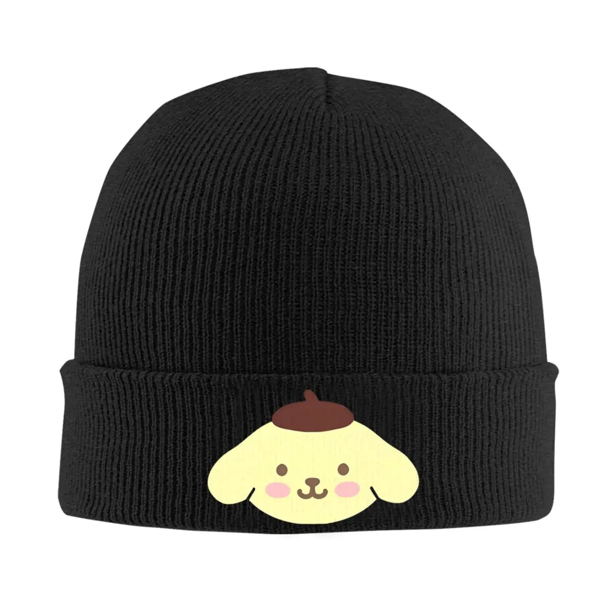 Pom Pom Purin Beanie Hats Funny Caps Unisex Adult Kpop Skullies Beanies Spring Pattern Elastic Beanie Hat