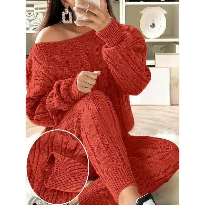 Autumn Winter Two Piece Set Long Sleeve V-Neck Pullover Couple Matching Home Clothes Comfortable Soft Material Sleepwear
