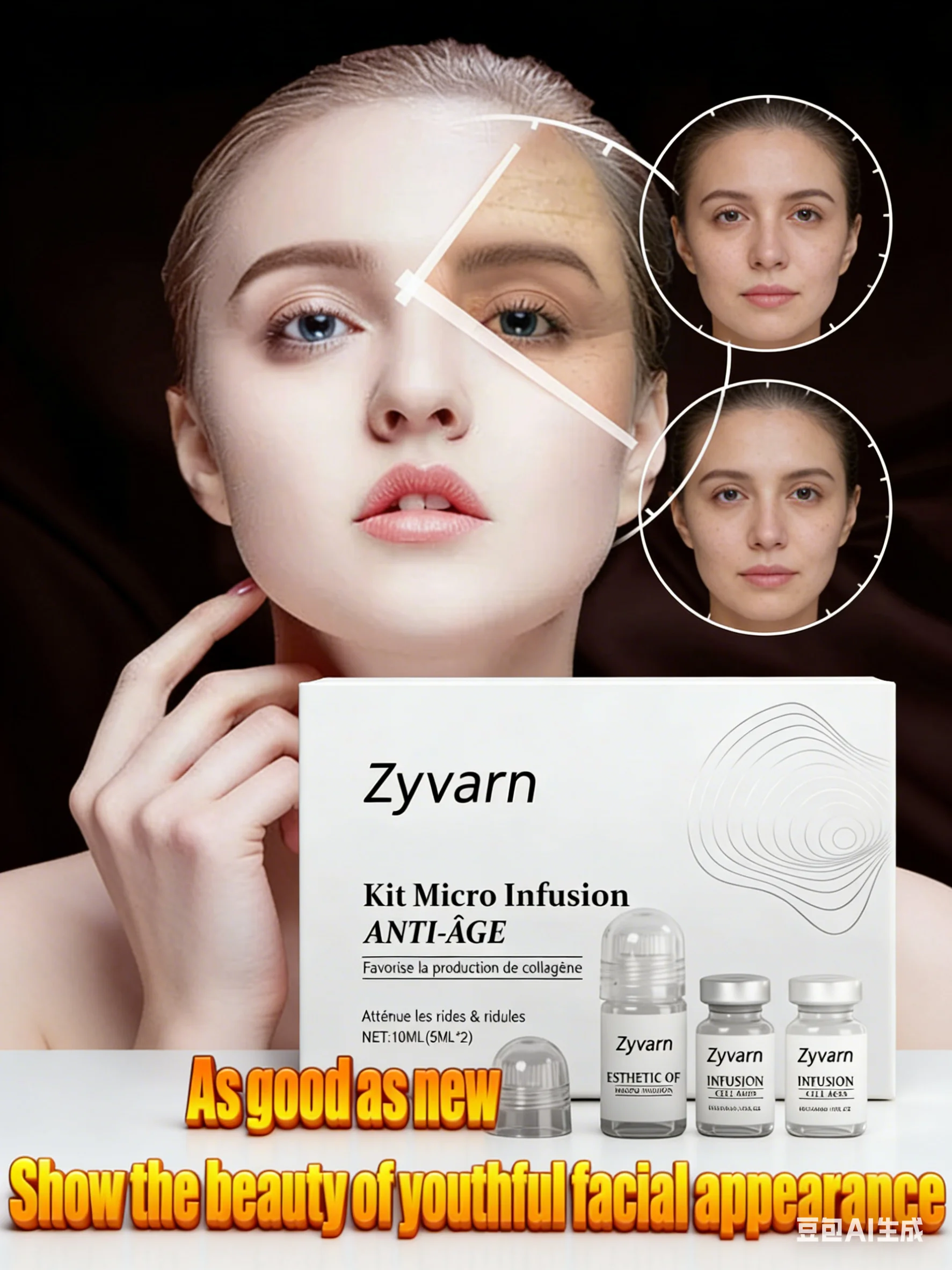 Upgrade Face Skin Repair Micro Needle Essence Niacinamide Facial Serum, Brighten Skin Tone, Moisturize and Hydrate, Smooth and D
