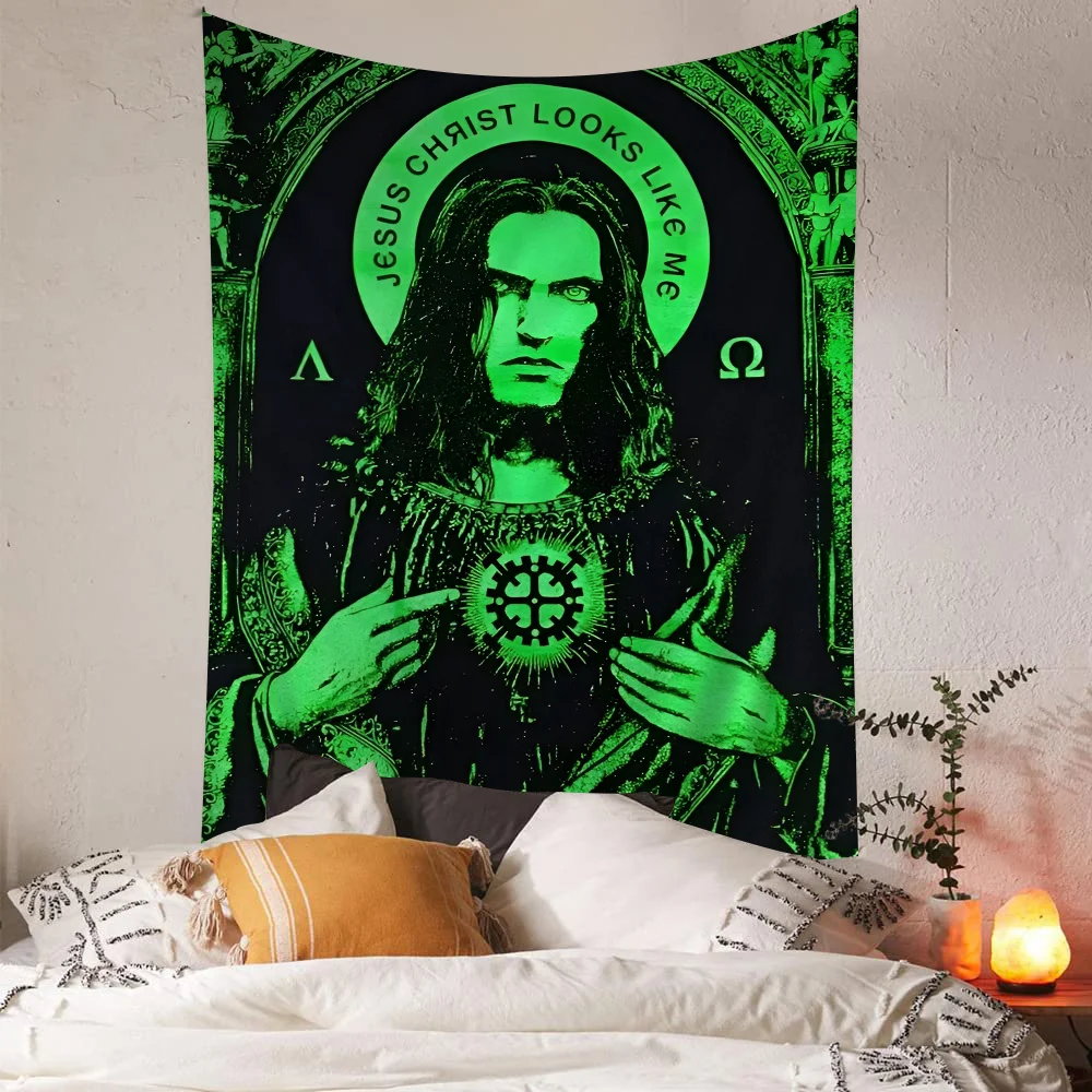 Type O Negative Band Rapper Printed Large Wall Tapestry Indian Buddha Wall Decoration Witchcraft Bohemian Hippie Wall Art Decor