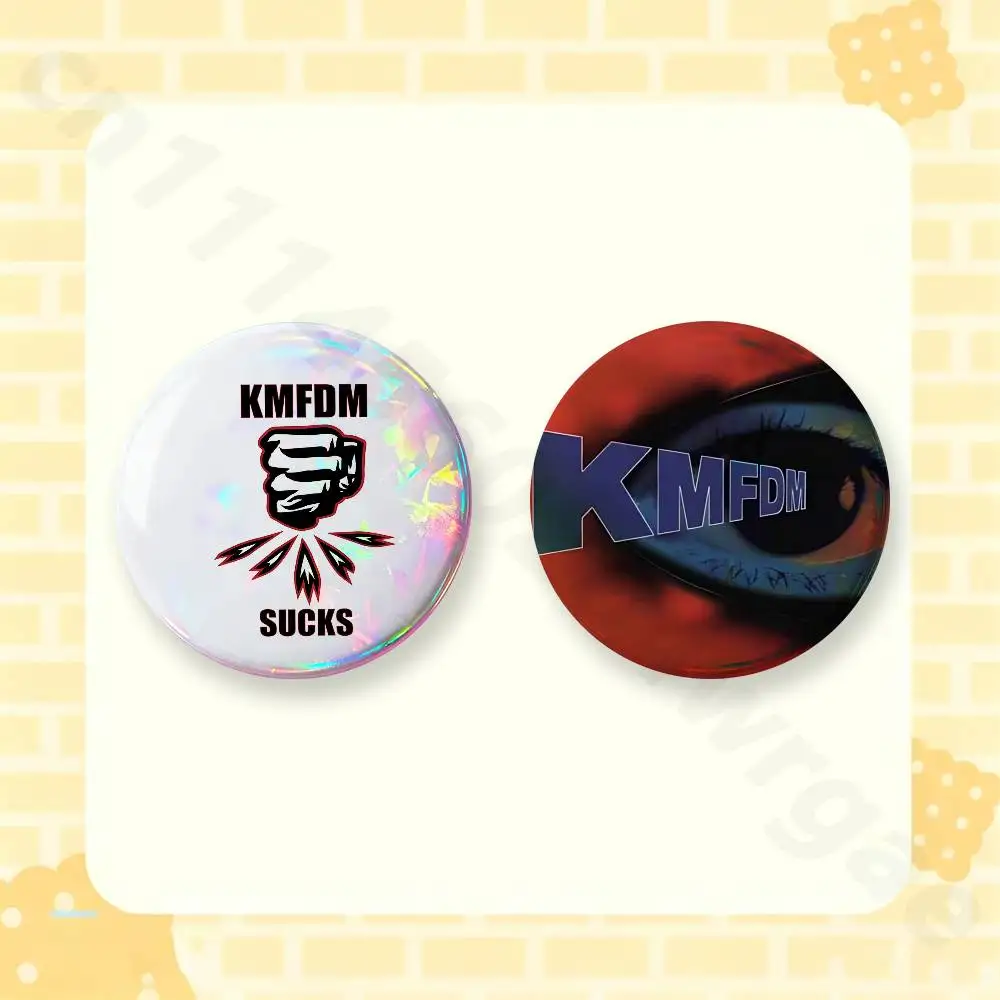 K-Kmfdm Sucks Band 2 Pieces Badge Brooches on Backpack Clothes Handmade Round Enamel Pins for Jewelry