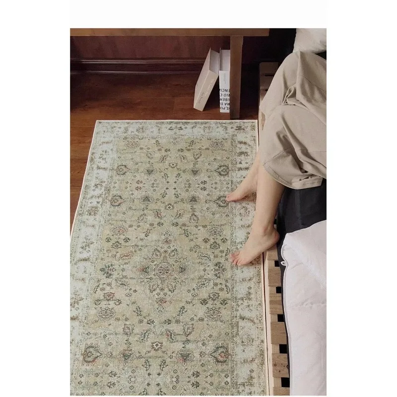 Decorative Carpet for Living Room High-end Retro Geometric Print Bedroom Rug Soft Machine Washable Foldable Non-slip Indoor Mats