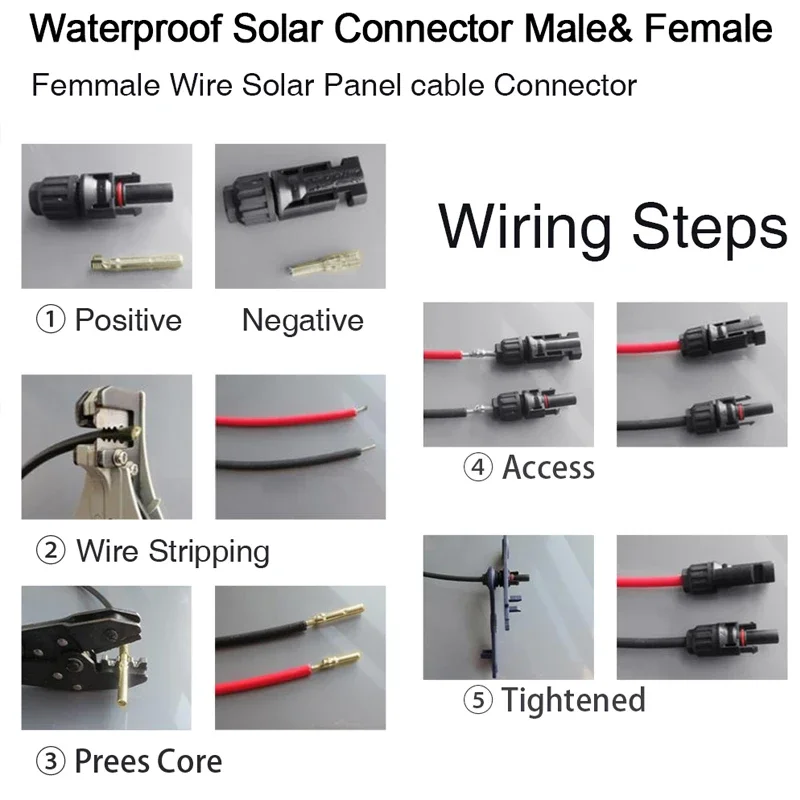 20/40/100 Pcs/Lot Male and Female PV Connectors Solar Connector 30A 1500V dc IP68 for Solar Cable 2.5mm2 4mm2 6mm2 Connect