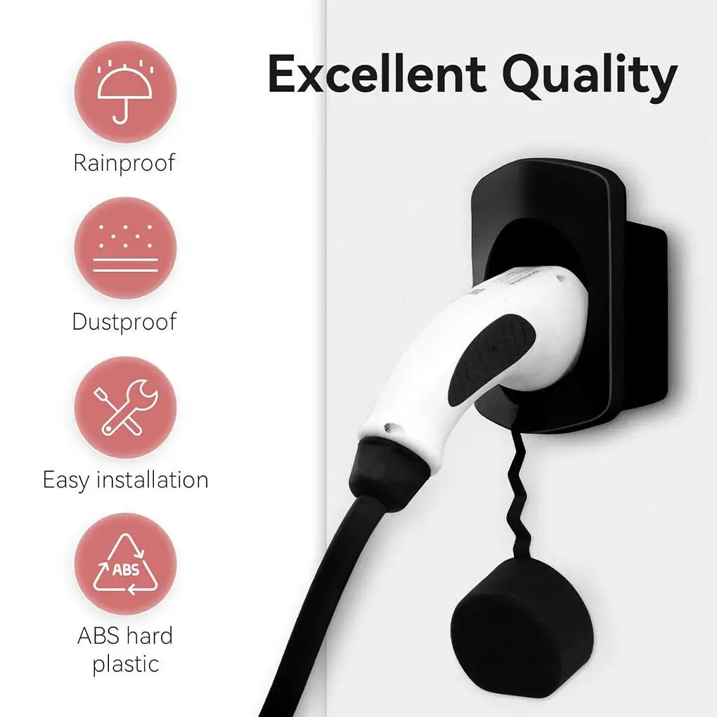 Type 2 Wall Mount Charging Cable Holder Type 2 Plug Holder Dock for EV Charging Holder Holder Charger Holder