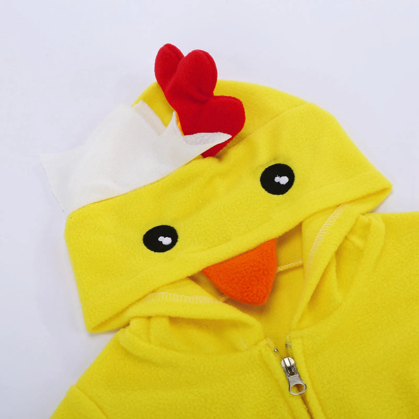 Baby Boys Girls Chicken Costume Short Sleeve Snap Up Plush Romper Newborn Chick Egg Costume Infant Christmas Party Clothes