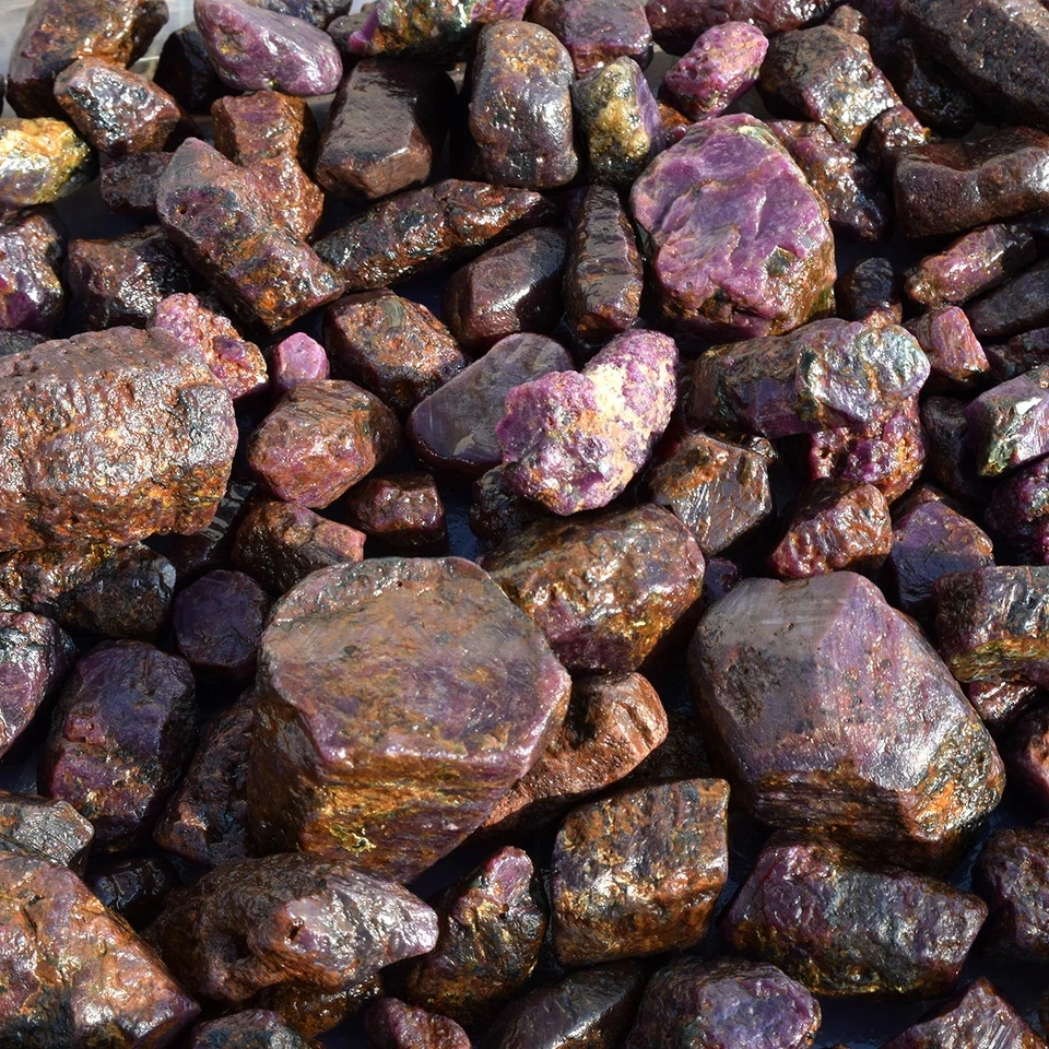 Certified Natural Red Star Ruby Untreated Rough Healing Crystal Loose Gemstone