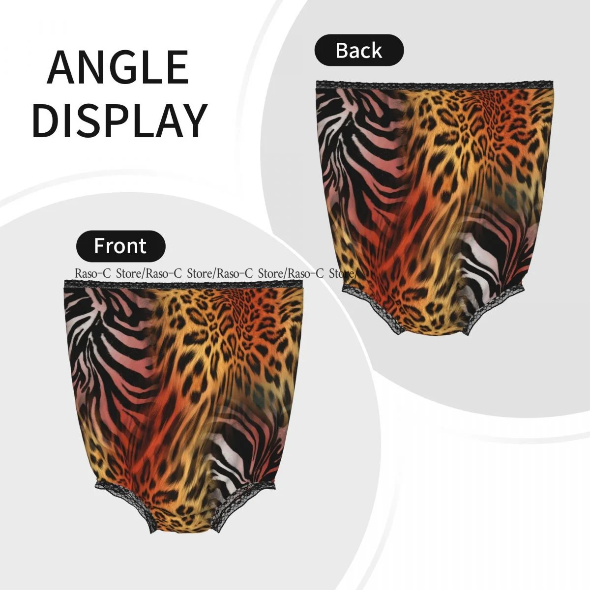 Party Funny Trick Granny Underwear Humorous Daily Wear Leopard Zebra Print Panties