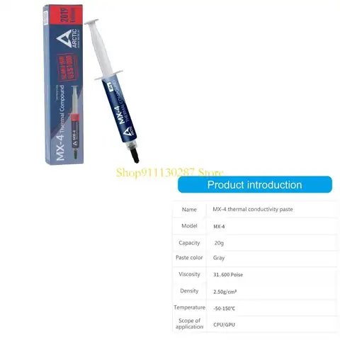J1HC 20g MX4 Thermal Paste Cooling Grease Compound For Improved Thermal Conductivity