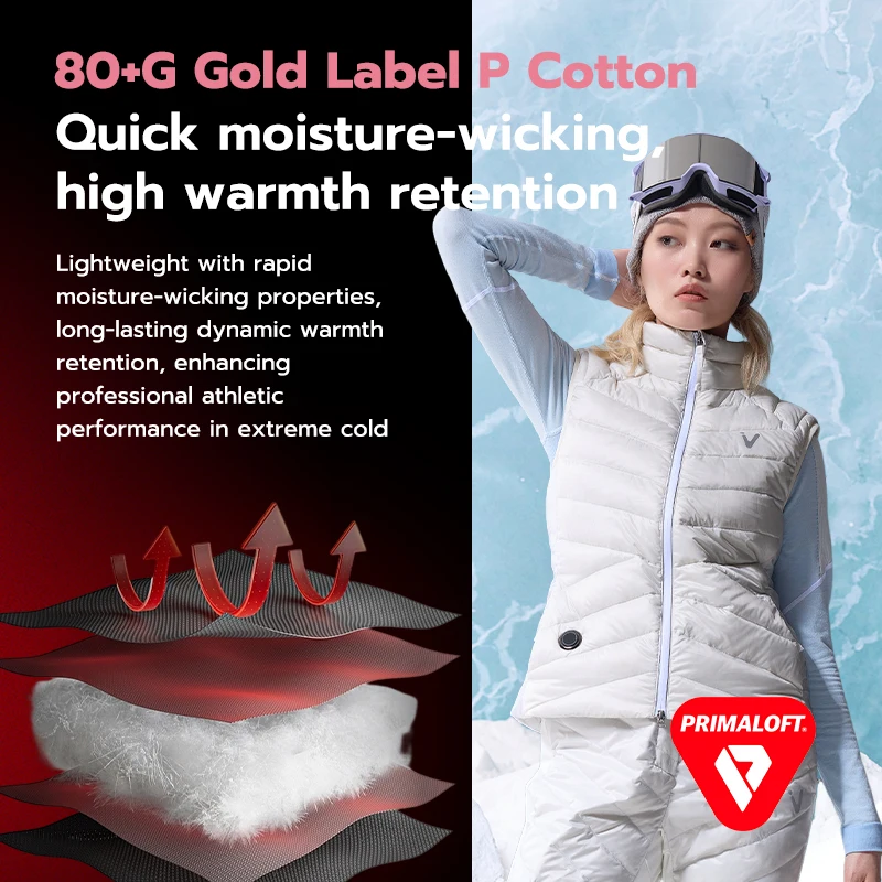 VECTOR Heating Vest 3-Level Adjustable Ski Heated Vest Graphene Heat Coat Heated Vest Hiking Camping Sportswear Coat Women Men