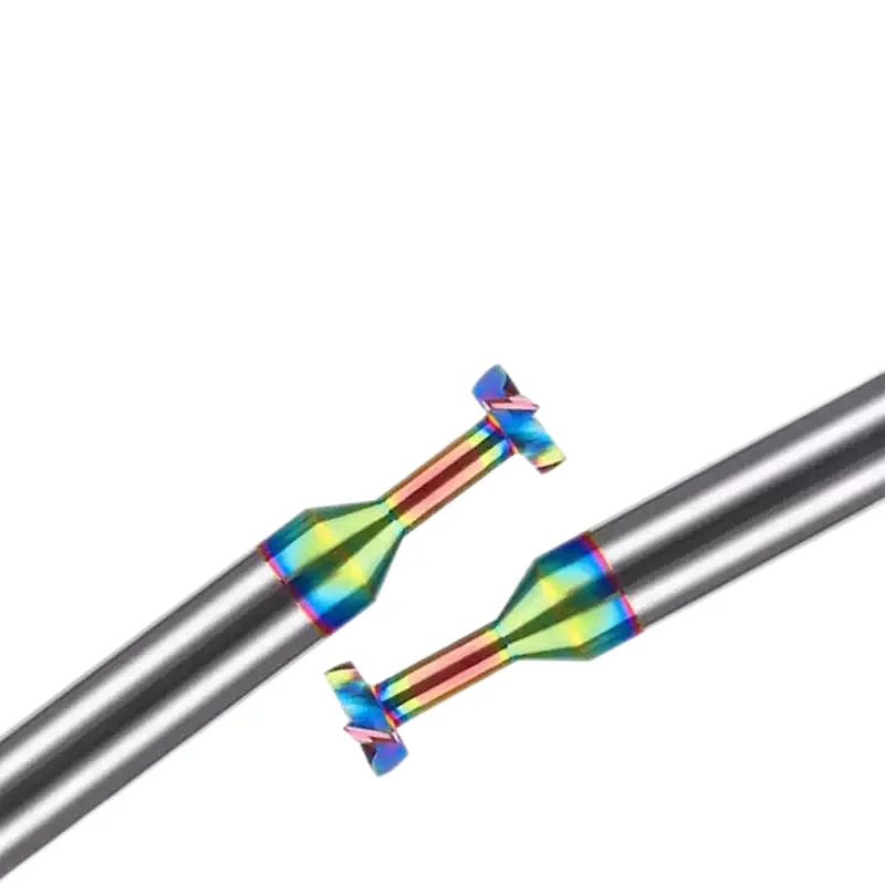 

Colorful coated antique copper coated T-shaped milling cutter, solid alloy hard aluminum for steel use, D12