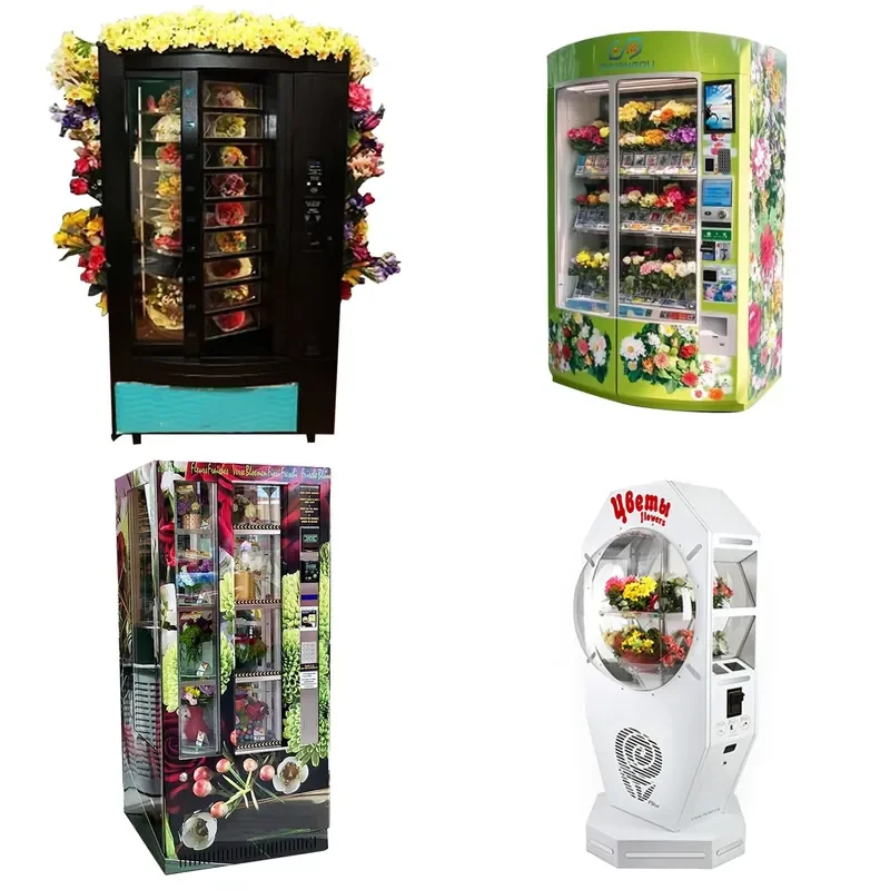 for Automatic 360 Rotation Large Box Self Service Fresh Bouquet Egg Flower Vending Machine Low Price
