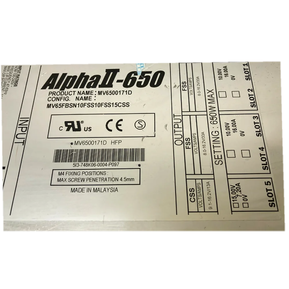 MV6500171D For TDK-Lambda Industrial equipment power supply 650W AlphaII-650