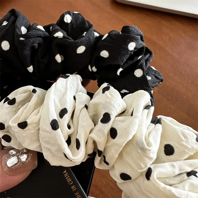 11cm/14cm Dot Cloth Scrunchies Kobiety Dziewczyny Elastyczne gumki do włosów Akcesoria Opaska do włosów Lina Nakrycie głowy Nakrycie głowy Prezent