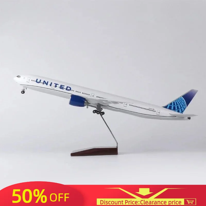 

Toy Collection 1/157 Scale 47CM 777 B777 Aircraft UNITED Airlines Model W Light and Wheel Landing Gear Plastic Resin Plane