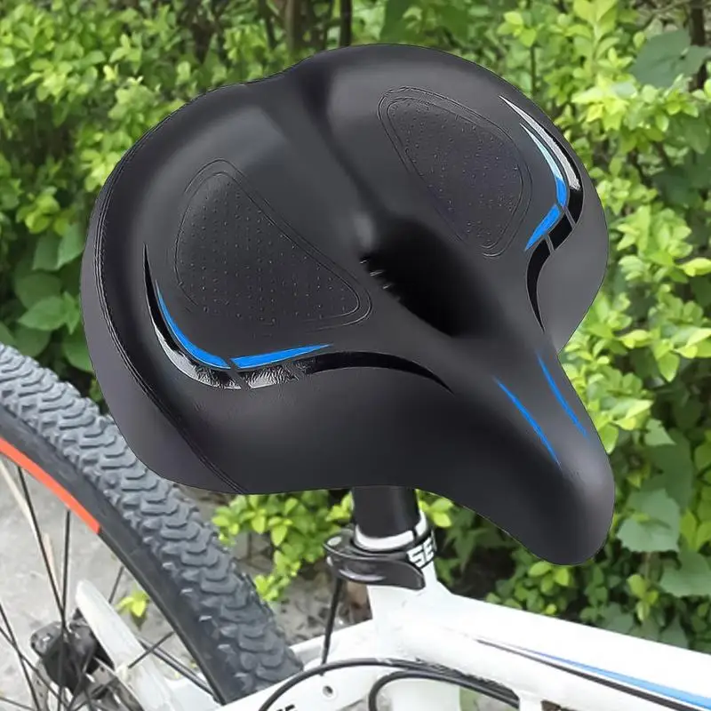 Padded Bicycle Seat Oversized Bicycle Seat Saddle Extra-Wide Design Bicycle Saddle Replacement For Folding Bikes Road Bikes