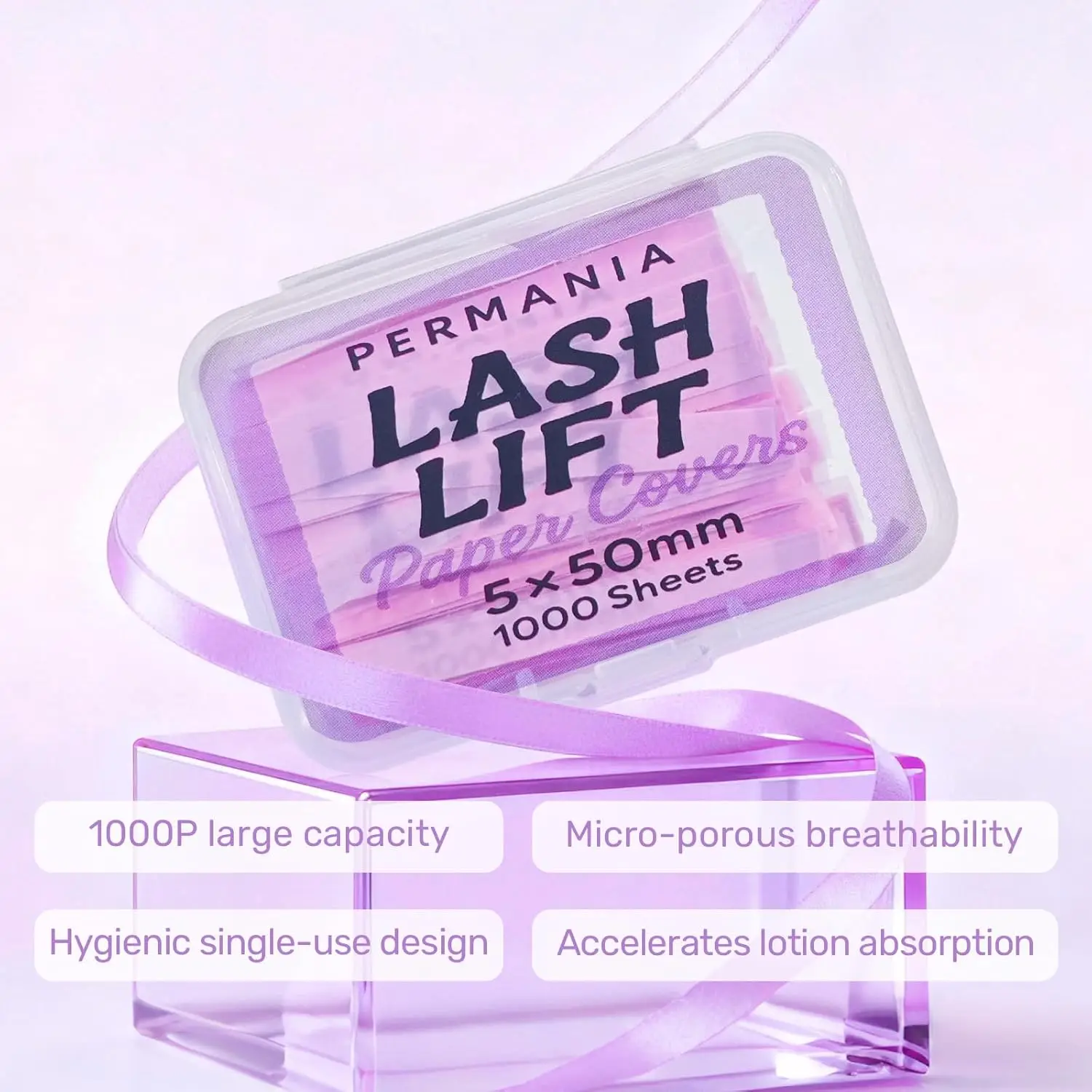 PERMANIA 1000Pcs Eyelash Perm Covering Paper Keratin Eyelash Lifting Film Press Eyelash Pressing Paper Curling Fixing Eyelashes