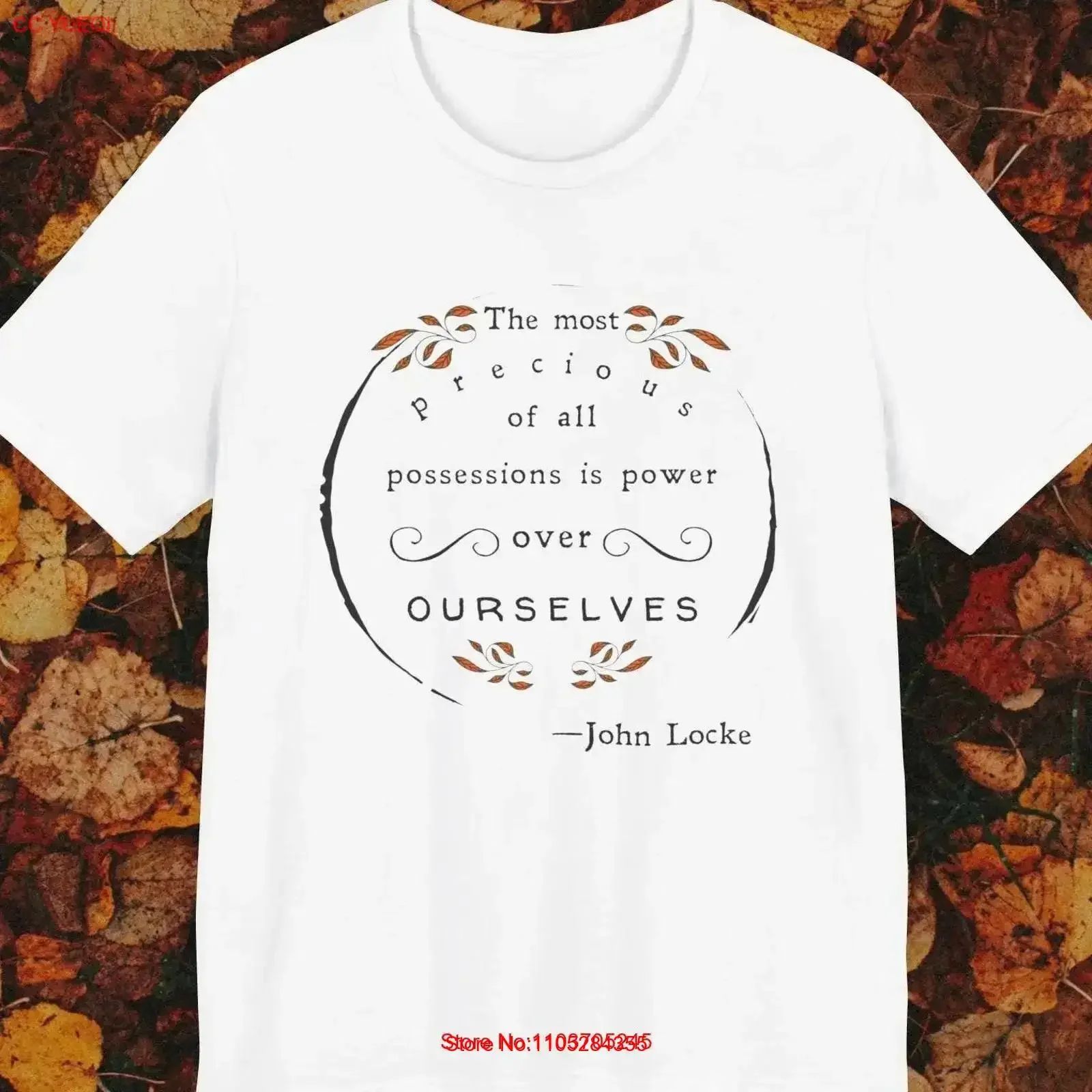T-shirt inspirant John Locke : « True Power » – Citation historique de philosophie sur l'autodiscipline, vintage, légèrement délavé, pour la motivation