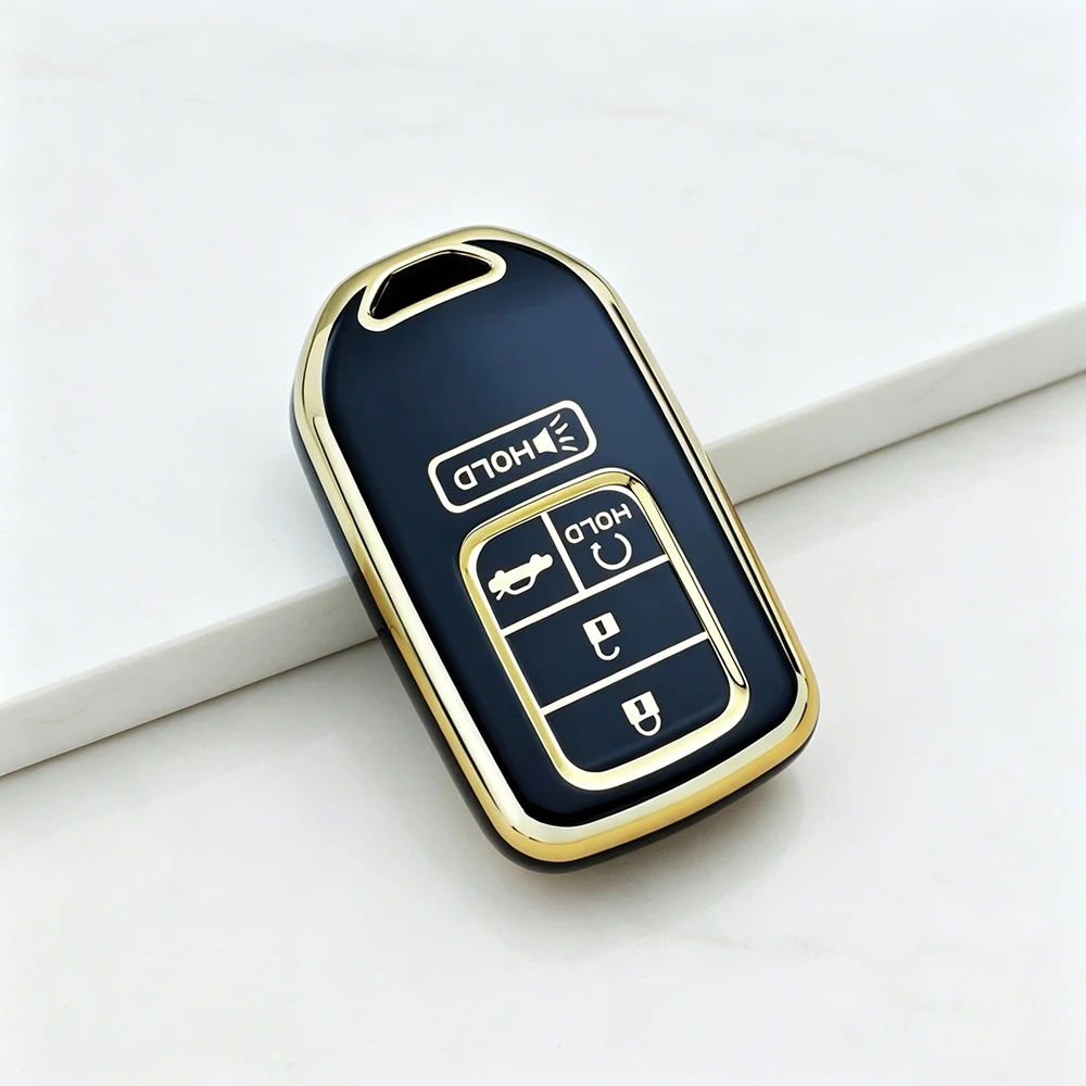 5 Buttons TPU Car Key Case Cover for Honda Accord EX EXL Civic Crv Hrv Pilot Ridgeline 2016 -2018 Pocketor Shell Fob