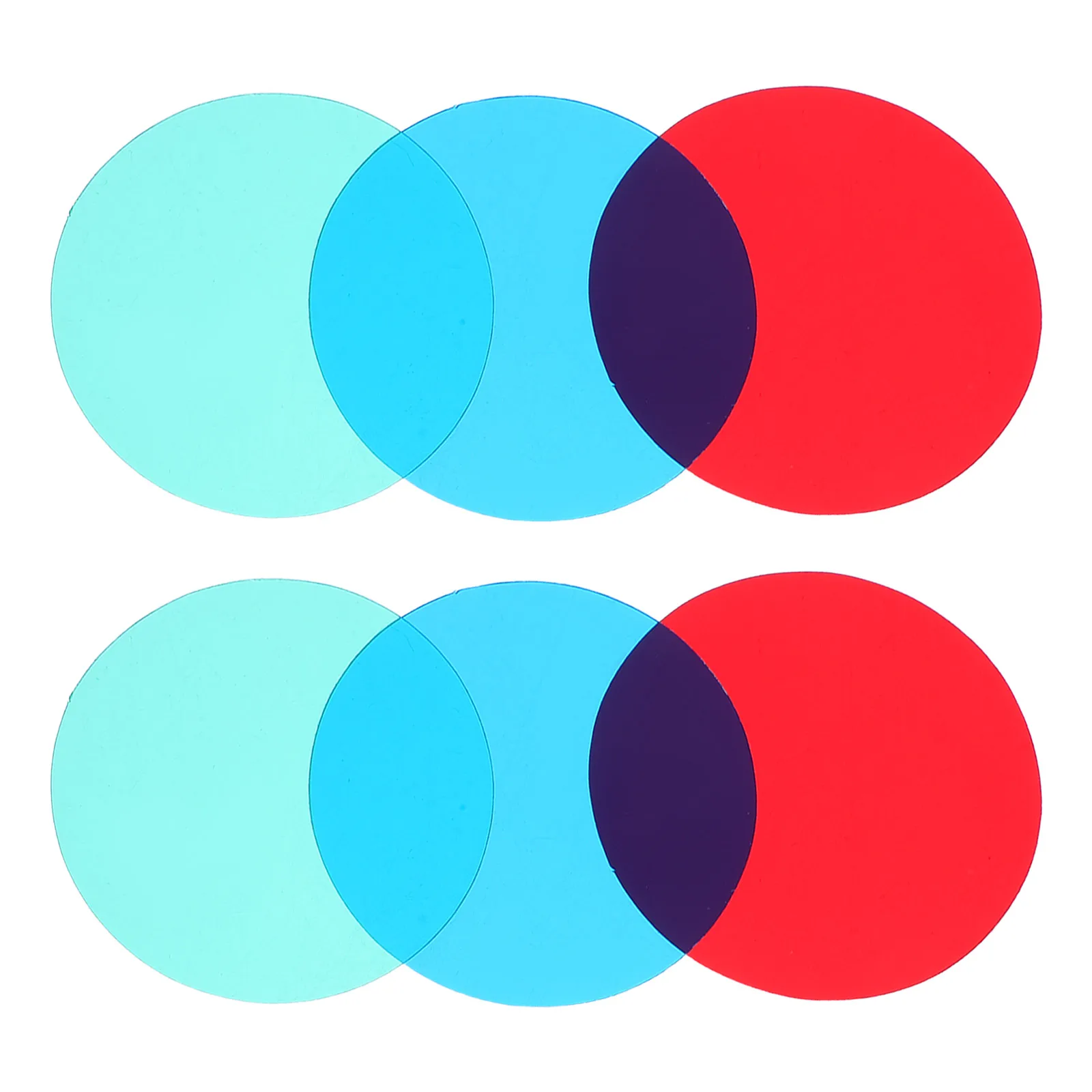 Feuille de Film translucide à trois filtres de couleur primaire, aide à l'apprentissage, ressource éducative, panneau d'accessoires précoces en plastique, 6 pièces