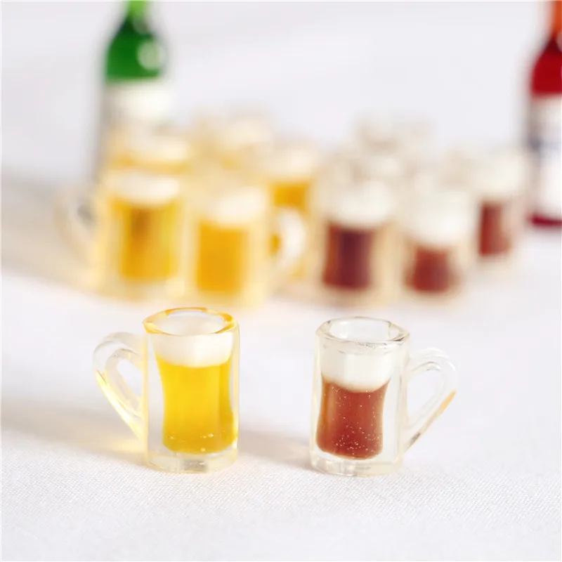 5pcs Mini Sake Dollhouse  Beer Mug Photography Props Drink Miniature Items Bar Decorations Doll House Accessories Miniatura Toys