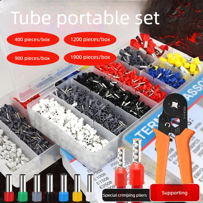 Cold pressing terminal pin crimper wire copper nose VE tube terminal socket crimping cap connector artifact