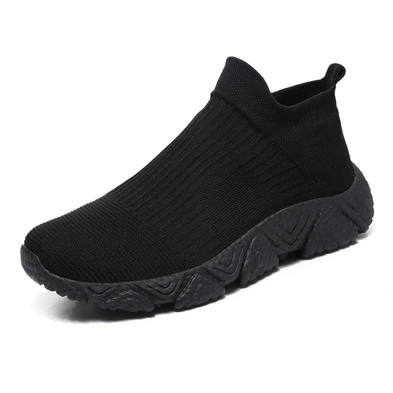 Outdoor Sneakers Low Top Casual Shoes Breathable Sock Shoes Mesh Women Men Running Shoes Slip on Solid Color Plus Size 36-44