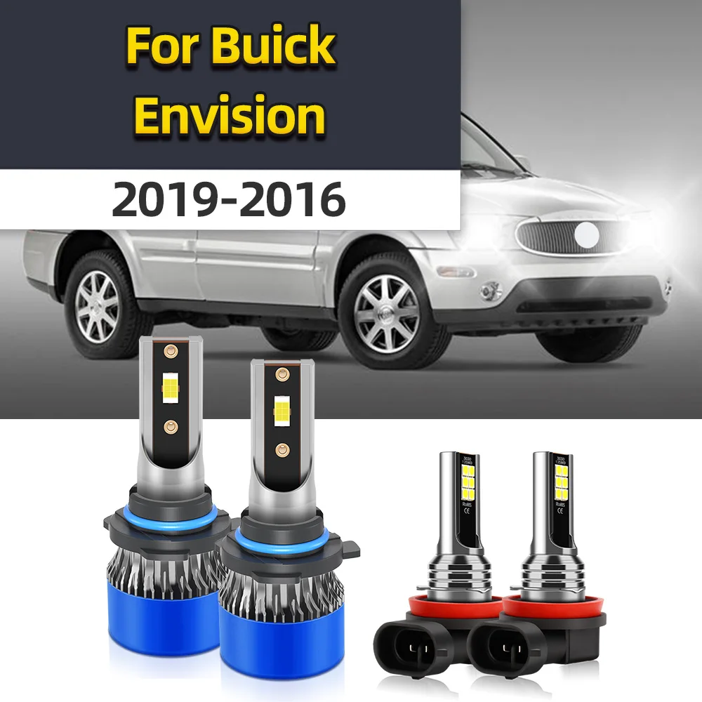 

Combo LED Bulbs 4PCS For Buick Envision 2019-2016 2017 2018 Car Headlight 20000LM 12V Plug&Play 9012 Hir2 + H11 Auto Fog Lampada