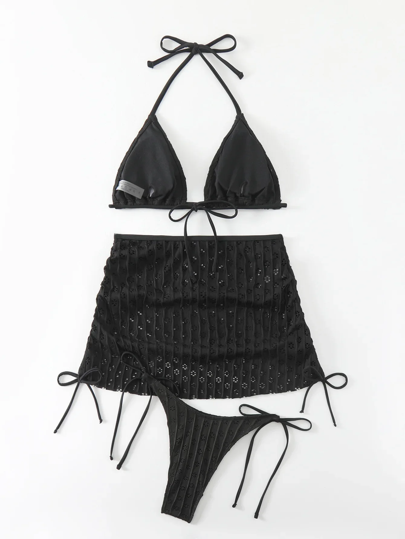 Sexy Bikinis 2024 Women Thong Brazilian Bikini Set Female Three Piece Swimsuit Skirts New Black Swimwear Beach Wear Bathing Suit