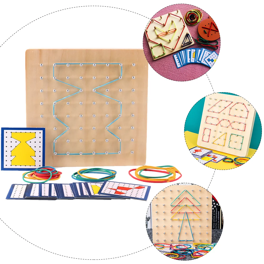 Pegboard Geometry Learning Tool Geoboard Geometric Shape Tools Wooden Math Kids Mathematics Child