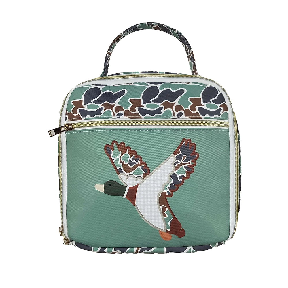 

Kids Boys Duck Camo Lunch Box Bag - Polyester Portable Meal Pouch for School And Outdoor Activities 8.3*8.3*3.2 inches