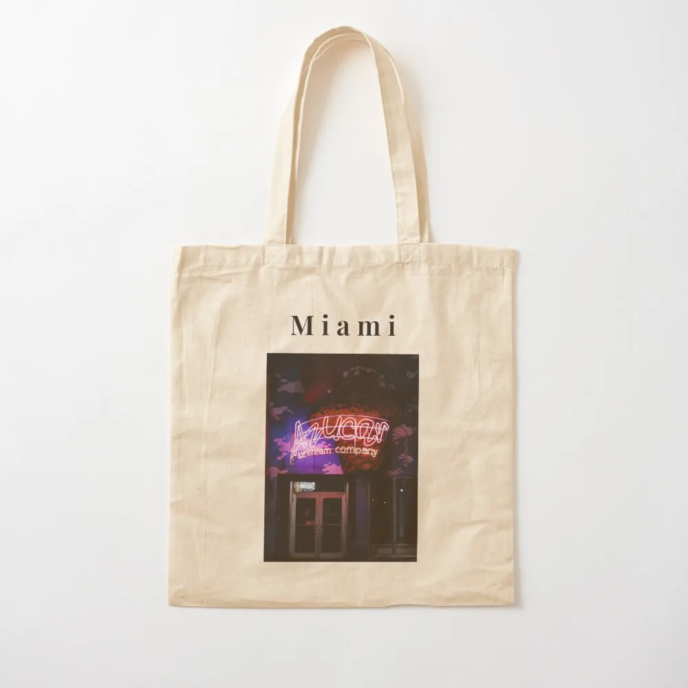 Neon Lights in Little Havana, Miami Print Tote Bag large tote bag Women bags Women's shopping bag